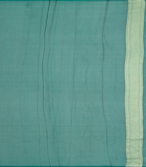 Blue Handloom Rangkat Khaddi Georgette Saree With Chevron Motifs-Blue