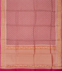 Dusty Pink Handwoven Banarasi Organza Saree With Diamond Buttas-Dusty Pink