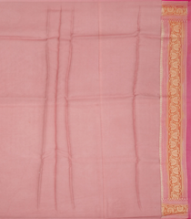 Dusty Pink Handwoven Banarasi Organza Saree With Diamond Buttas-Dusty Pink