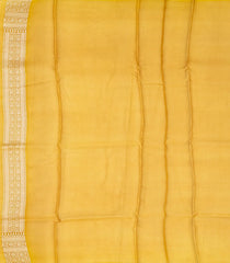 Mustard Handwoven Banarasi Organza Rangkat Saree With Floral Motifs-Mustard