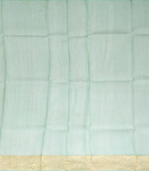 Light Blue Handwoven Banarasi Organza Saree With Floral Motifs-Light Blue