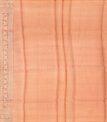 Orange Handwoven Banarasi Organza Rangkat Saree With Floral Motifs-Orange