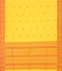 Yellow Handloom Bengal Cotton With Floral Buttas-Yellow