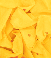 Yellow Handloom Bengal Cotton With Floral Buttas-Yellow