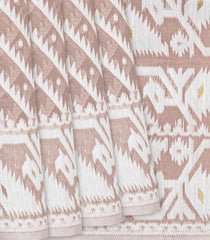 Taupe Bengal Cotton Saree with Stripes-Taupe