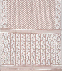 Taupe Bengal Cotton Saree with Stripes-Taupe