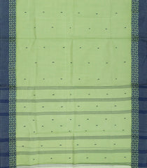 Mint Green Bengal Cotton Saree With Checks-Mint Green