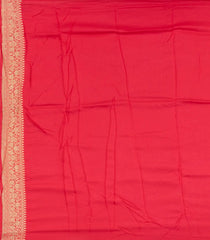 Peach Woven Banarasi Blended Silk Saree With Floral Jaal Motifs-Peach