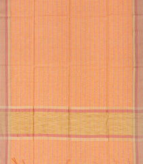 Light Peach Woven Blended Cotton Saree With Checks-Light Peach