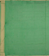 Green Woven Blended Silk Cotton Saree With Diagonal Floral Motifs -Green