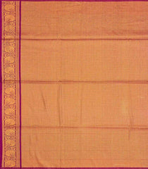 Peach Woven Blended Cotton Saree With Contrast Border-Peach