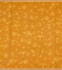 Turmeric Yellow Woven Blended Kota Silk Saree With Printed Floral Motifs-Turmeric Yellow