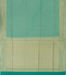 Aquamarine Blended Organza Saree With Floral Motifs-Aquamarine