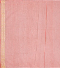 Peach Blended Banarasi Cotton Saree With Floral Jaal Motifs-Peach