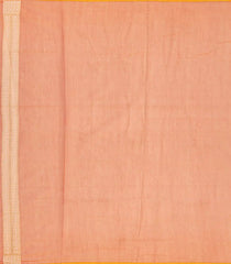 Peach Blended Banarasi Cotton Saree With Diagonal Floral Motifs-Peach