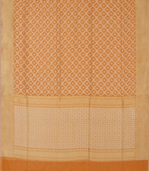 Light Peach Blended Banarasi Cotton Saree With Floral Jaal Motifs-Light Peach