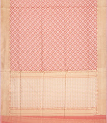 Baby Pink Blended Banarasi Cotton Saree With Floral Jaal Motifs-Baby Pink