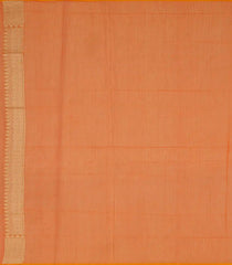 Peach Blended Banarasi Cotton Saree With Floral Vine Motifs-Peach