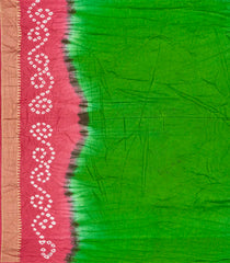 Green Woven Blended Bandhej Saree With Paithani Border-Green