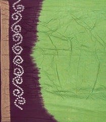 Pista Green Woven Blended Bandhej Saree With Paithani Border-Pista Green