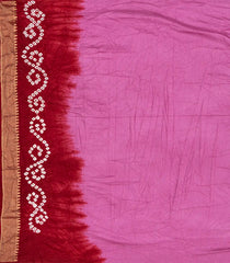 Lavender Woven Blended Bandhej Saree With Paithani Border-Lavander