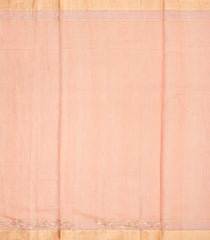 Peach Tissue Embroidered Saree With Floral Motifs-Peach