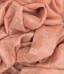 Baby Pink Tissue Embroidered Saree With Jaal Motifs-Baby Pink