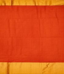 Rust Woven Blended Plain Dupion Saree With Zari Border-Rust