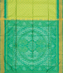 Light Green Woven Art Dupion Saree With Tie & Dye Printed Motifs-Light Green