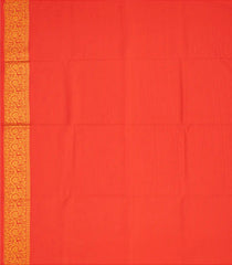 Red Woven Blended Dupion Saree With Coin Motifs-Red