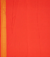 Red Woven Blended Dupion Saree With Flower Motifs-Red