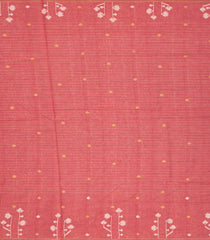 Off White Woven Blended Chanderi Cotton With Printed Floral Motifs -Off White