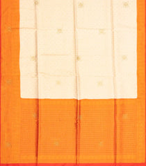 Off White Woven Blended Cotton Saree With Contrast Border-Off White