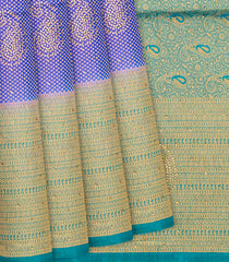 Purple Woven Blended Cotton Saree With Contrast Border-Purple