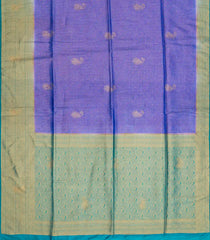 Purple Woven Blended Cotton Saree With Contrast Border-Purple