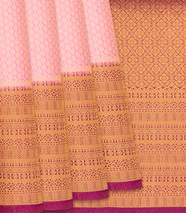 Magenta Woven Blended Softy Saree With Floral Motifs-Magenta