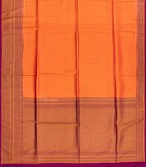 Orange Woven Blended Softy Saree With Floral Motifs-Orange