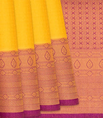 Mustard Woven Blended Softy Saree With Floral Motifs-Mustard