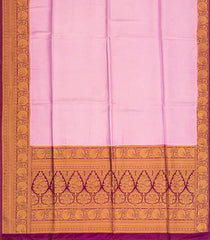 Purple Woven Blended Softy Saree With Floral Motifs-Purple