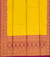 Lemon Yellow Woven Blended Softy Saree With Floral Motifs-Lime Yellow