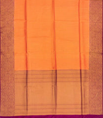 Orange Woven Blended Softy Saree With Floral Motifs-Orange