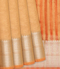 Sandal Woven Blended Plain Cotton Saree-Sandal