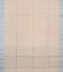 Taupe Woven Blended Linen Saree With Embroidered Vine Motifs-Taupe