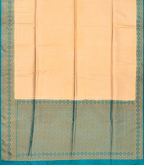 Cream Woven Blended Cotton Saree With Braided Motifs-Cream