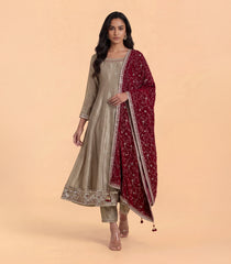 Beige Gold Festive Anarkali Set-RC5696