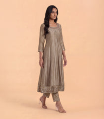 Beige Gold Festive Anarkali Set-RC5696