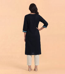 Black Jamdani Motif Kurta-RC5704