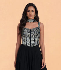 Festive Black Corset Palazzo Set-RC5641
