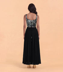 Festive Black Corset Palazzo Set-RC5641