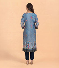 Blue & Grey Printed Kurta Set-RC5669
